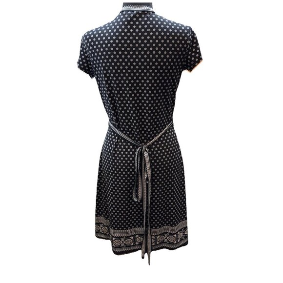 Max Studio True Wrap Dress Short Sleeve Blue & White Size Small V-Neck - Picture 3 of 6